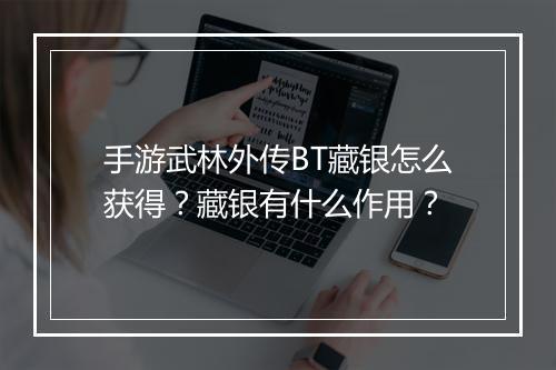 手游武林外传BT藏银怎么获得?藏银有什么作用?