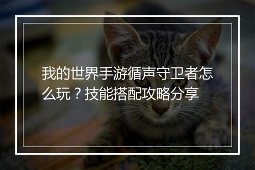 我的世界手游循声守卫者怎么玩？技能搭配攻略分享