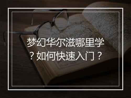 梦幻华尔滋哪里学?如何快速入门?