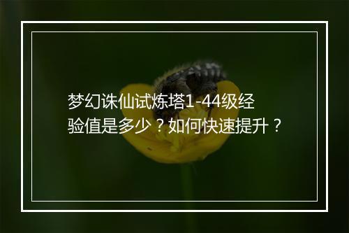 梦幻诛仙试炼塔1-44级经验值是多少？如何快速提升？