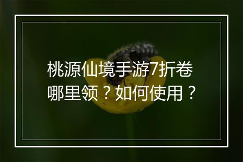 桃源仙境手游7折卷哪里领？如何使用？