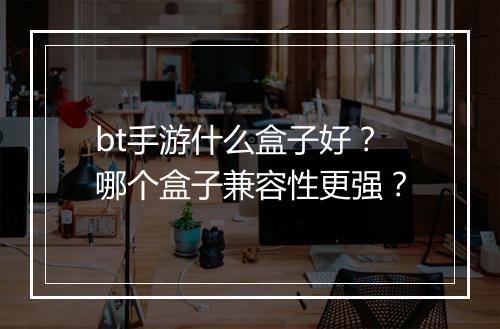 bt手游什么盒子好?哪个盒子兼容性更强?