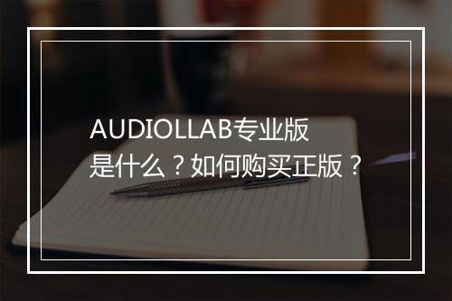 AUDIOLLAB专业版是什么?如何购买正版?