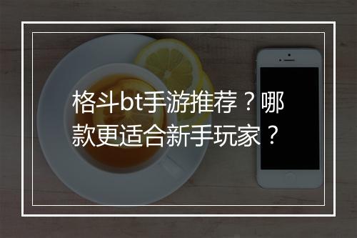 格斗bt手游推荐？哪款更适合新手玩家？