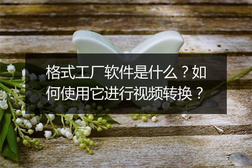 格式工厂软件是什么？如何使用它进行视频转换？