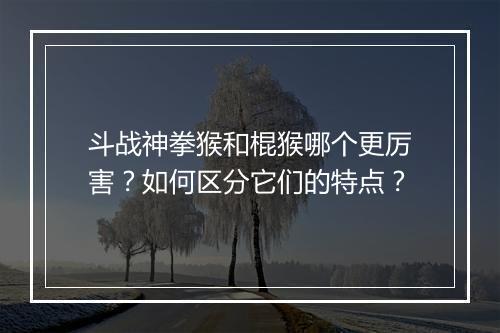 斗战神拳猴和棍猴哪个更厉害？如何区分它们的特点？