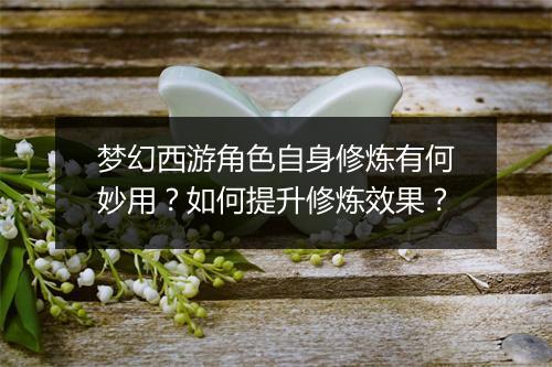 梦幻西游角色自身修炼有何妙用？如何提升修炼效果？