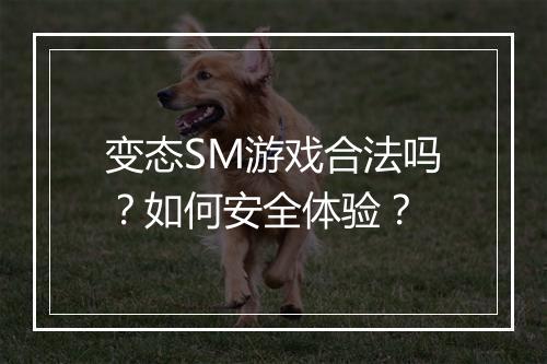 变态SM游戏合法吗？如何安全体验？