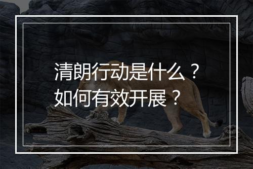 清朗行动是什么？如何有效开展？