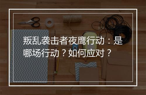 叛乱袭击者夜鹰行动:是哪场行动?如何应对?