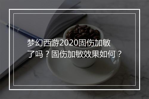 梦幻西游2020固伤加敏了吗？固伤加敏效果如何？