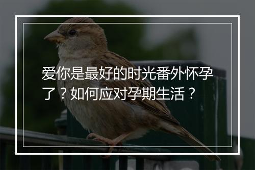 爱你是最好的时光番外怀孕了?如何应对孕期生活?