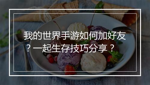 我的世界手游如何加好友？一起生存技巧分享？