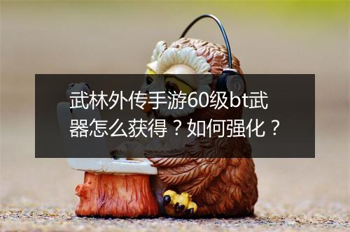 武林外传手游60级bt武器怎么获得?如何强化?