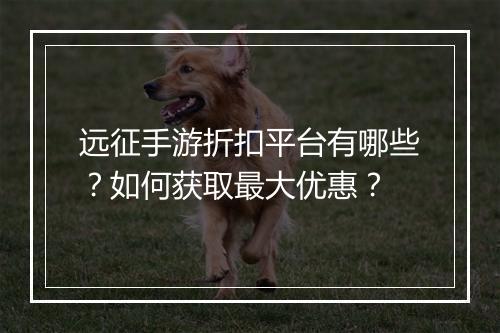 远征手游折扣平台有哪些？如何获取最大优惠？
