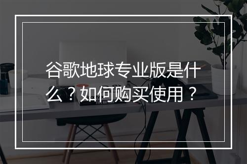 谷歌地球专业版是什么?如何购买使用?