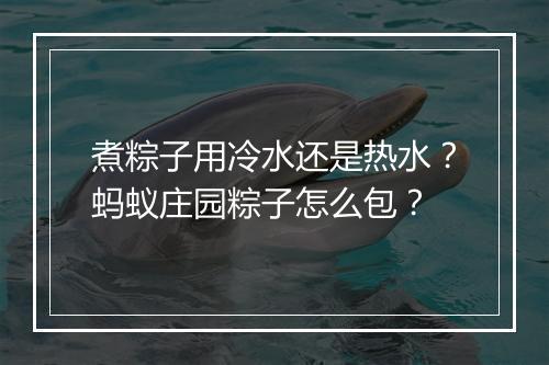 煮粽子用冷水还是热水?蚂蚁庄园粽子怎么包?