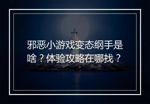邪恶小游戏变态纲手是啥？体验攻略在哪找？