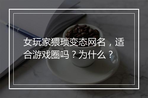 女玩家猥琐变态网名,适合游戏圈吗?为什么?