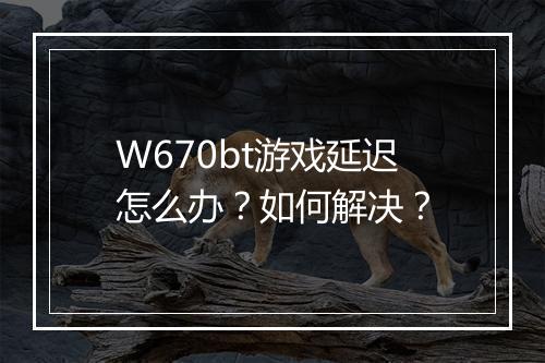 W670bt游戏延迟怎么办?如何解决?