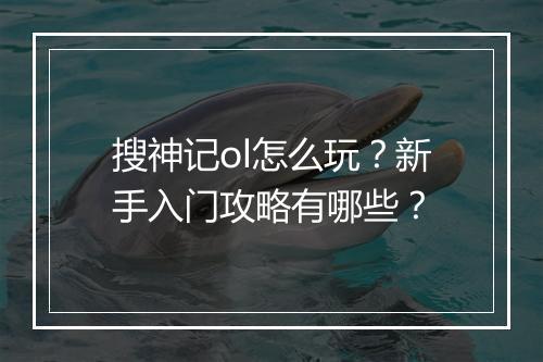 搜神记ol怎么玩?新手入门攻略有哪些?