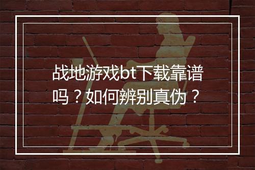 战地游戏bt下载靠谱吗?如何辨别真伪?