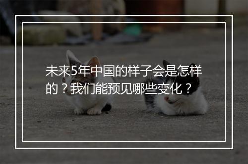 未来5年中国的样子会是怎样的?我们能预见哪些变化?