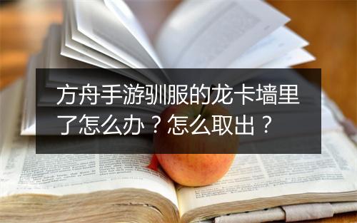 方舟手游驯服的龙卡墙里了怎么办？怎么取出？