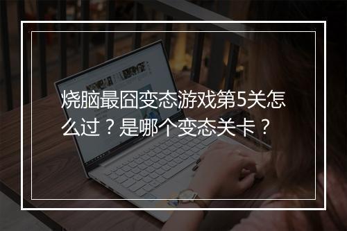 烧脑最囧变态游戏第5关怎么过?是哪个变态关卡?