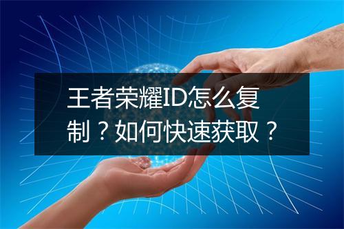 王者荣耀ID怎么复制？如何快速获取？