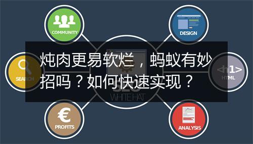 炖肉更易软烂,蚂蚁有妙招吗?如何快速实现?
