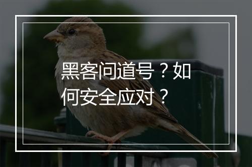 黑客问道号?如何安全应对?