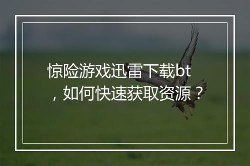惊险游戏迅雷下载bt,如何快速获取资源?