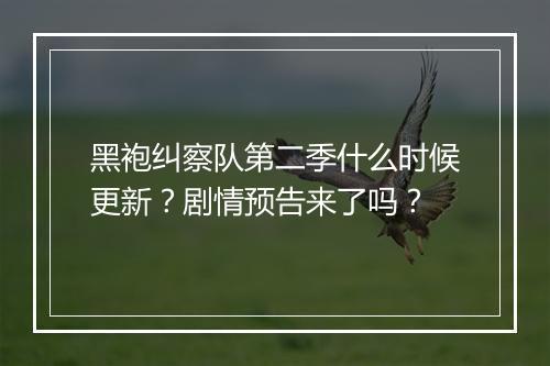 黑袍纠察队第二季什么时候更新?剧情预告来了吗?