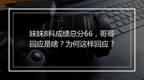 妹妹8科成绩总分66,哥哥回应是啥?为何这样回应?