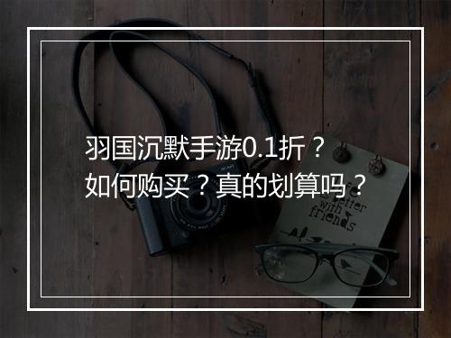 羽国沉默手游0.1折?如何购买?真的划算吗?