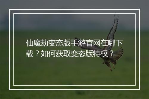 仙魔劫变态版手游官网在哪下载?如何获取变态版特权?