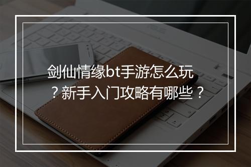 剑仙情缘bt手游怎么玩?新手入门攻略有哪些?