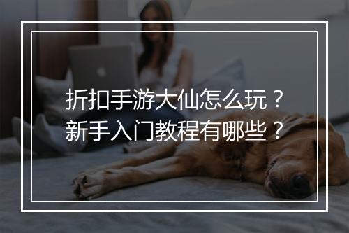 折扣手游大仙怎么玩?新手入门教程有哪些?