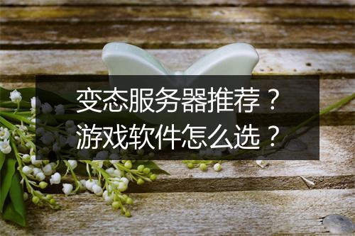 变态服务器推荐?游戏软件怎么选?