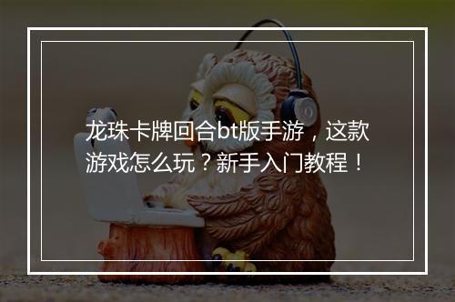 龙珠卡牌回合bt版手游,这款游戏怎么玩?新手入门教程!