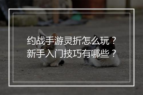 约战手游灵折怎么玩?新手入门技巧有哪些?