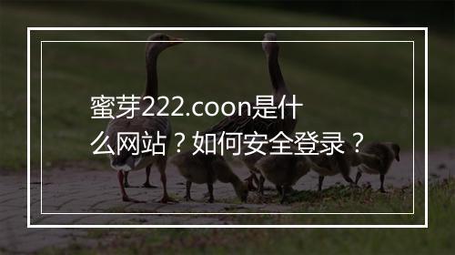 蜜芽222.coon是什么网站？如何安全登录？