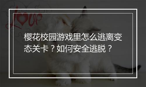 樱花校园游戏里怎么逃离变态关卡?如何安全逃脱?