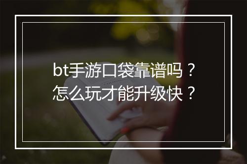 bt手游口袋靠谱吗？怎么玩才能升级快？