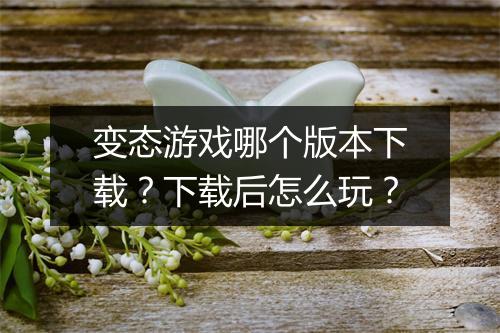 变态游戏哪个版本下载？下载后怎么玩？