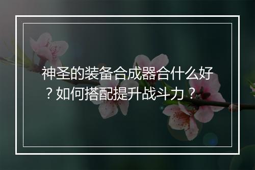 神圣的装备合成器合什么好?如何搭配提升战斗力?