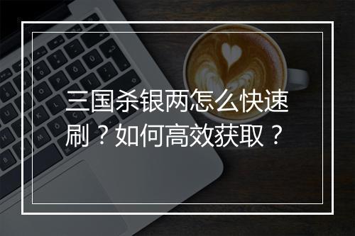 三国杀银两怎么快速刷?如何高效获取?