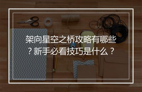 架向星空之桥攻略有哪些？新手必看技巧是什么？