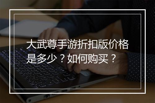 大武尊手游折扣版价格是多少?如何购买?
